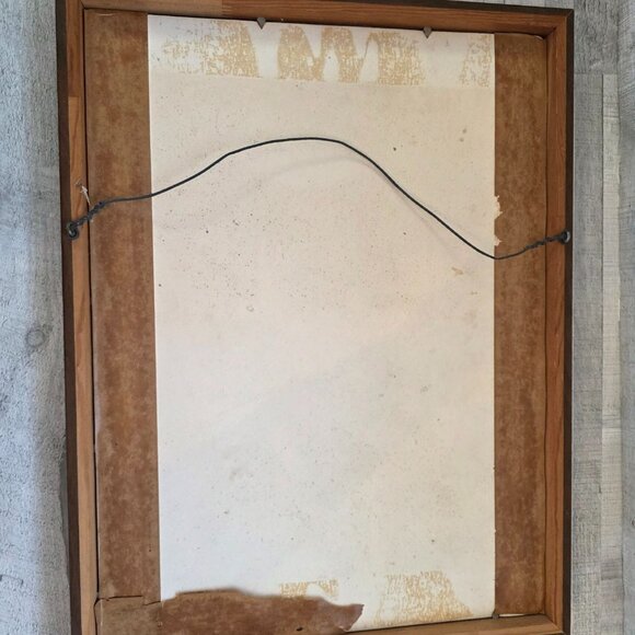 Vintage Framed Ship Yarn Art Wall Hanging 17"x13" Nautical Decor Handmade Embroi - Picture 6 of 6